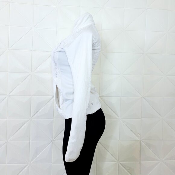 Lululemon Women's White Run For Cold Primaloft Full Zip Puffer Jacket Size 6 - Picture 4 of 10